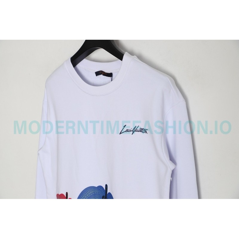 Louis Vuitton - Yayoi Kusama 23ss Pumpkin Print Cotton Crewneck Hoodie