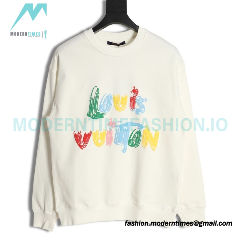 Louis Vuitton - Graffiti Foam Print Crewneck Hoodie