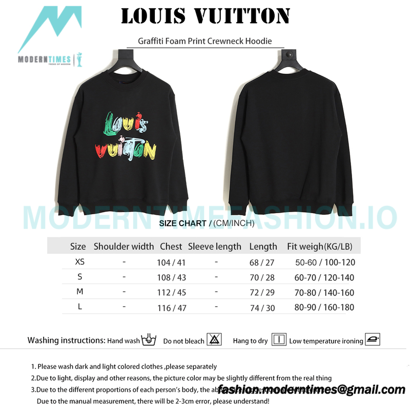 Louis Vuitton - Graffiti Foam Print Crewneck Hoodie