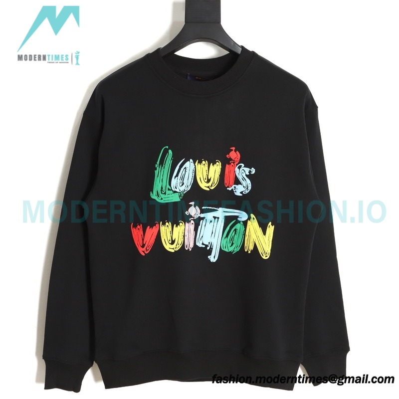 Louis Vuitton - Graffiti Foam Print Crewneck Hoodie