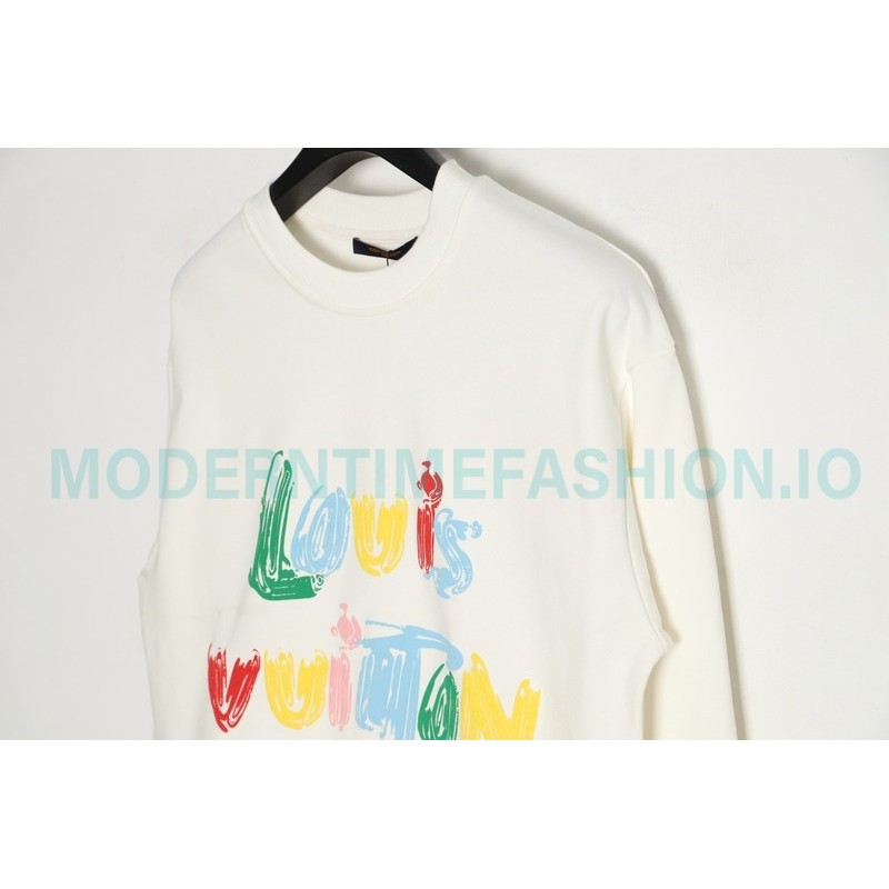 Louis Vuitton - Graffiti Foam Print Crewneck Hoodie
