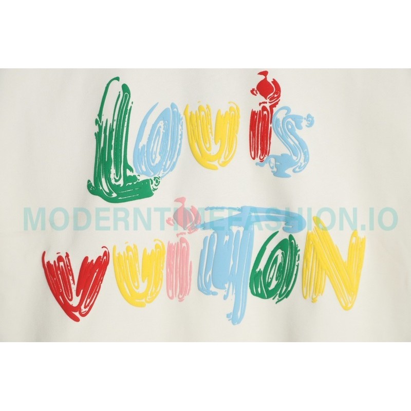 Louis Vuitton - Graffiti Foam Print Crewneck Hoodie