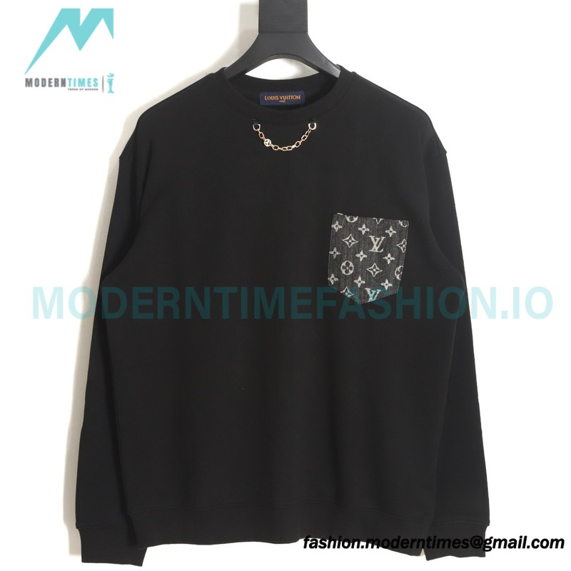 Louis Vuitton - Denim Pocket Crewneck Hoodie