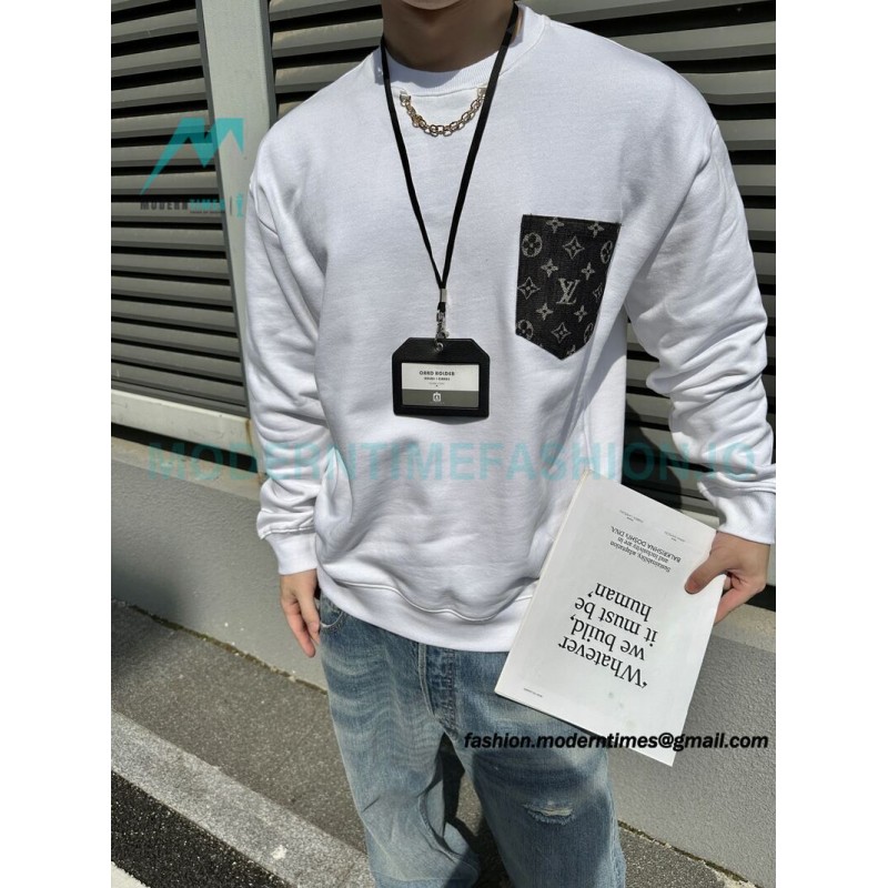 Louis Vuitton - Denim Pocket Crewneck Hoodie