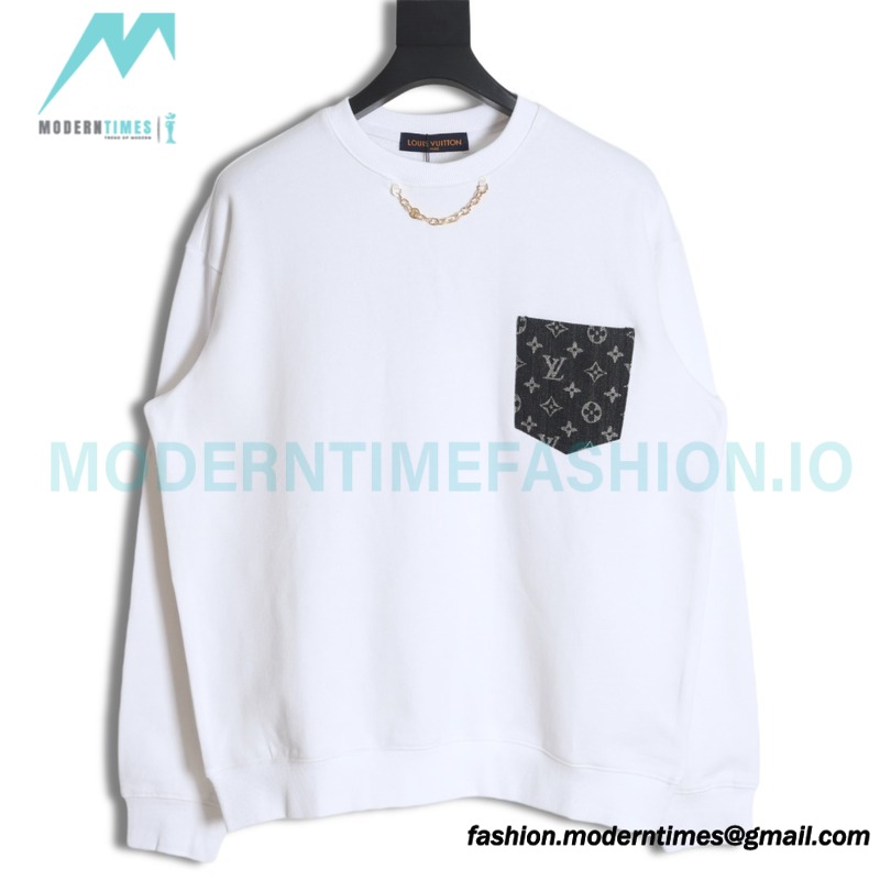Louis Vuitton - Denim Pocket Crewneck Hoodie