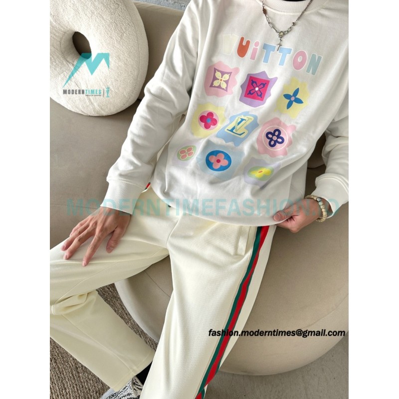 Louis Vuitton - 23FW  Full Label Crewneck Hoodie