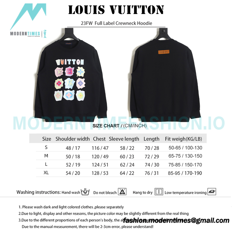 Louis Vuitton - 23FW  Full Label Crewneck Hoodie