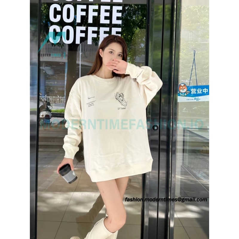 Louis Vuitton - 23FW Shoes Print Crewneck Hoodie