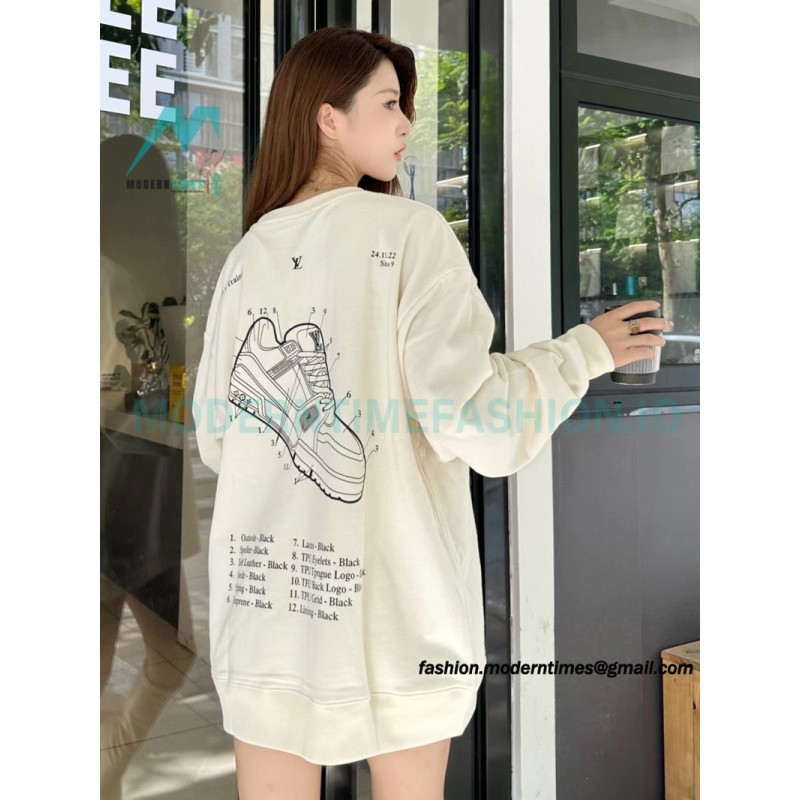 Louis Vuitton - 23FW Shoes Print Crewneck Hoodie