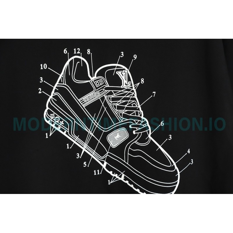Louis Vuitton - 23FW Shoes Print Crewneck Hoodie