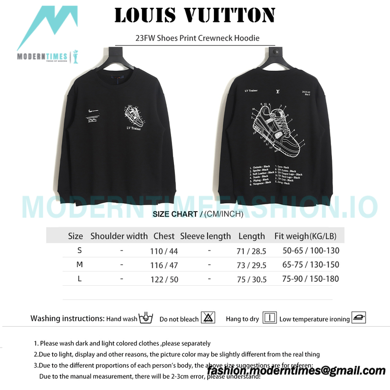 Louis Vuitton - 23FW Shoes Print Crewneck Hoodie