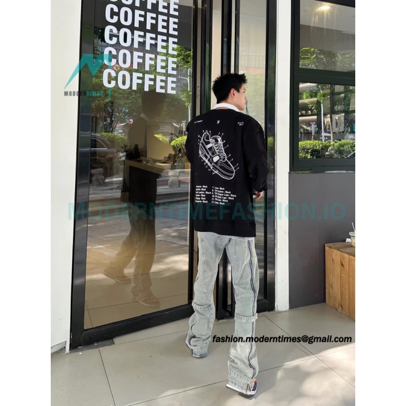 Louis Vuitton - 23FW Shoes Print Crewneck Hoodie