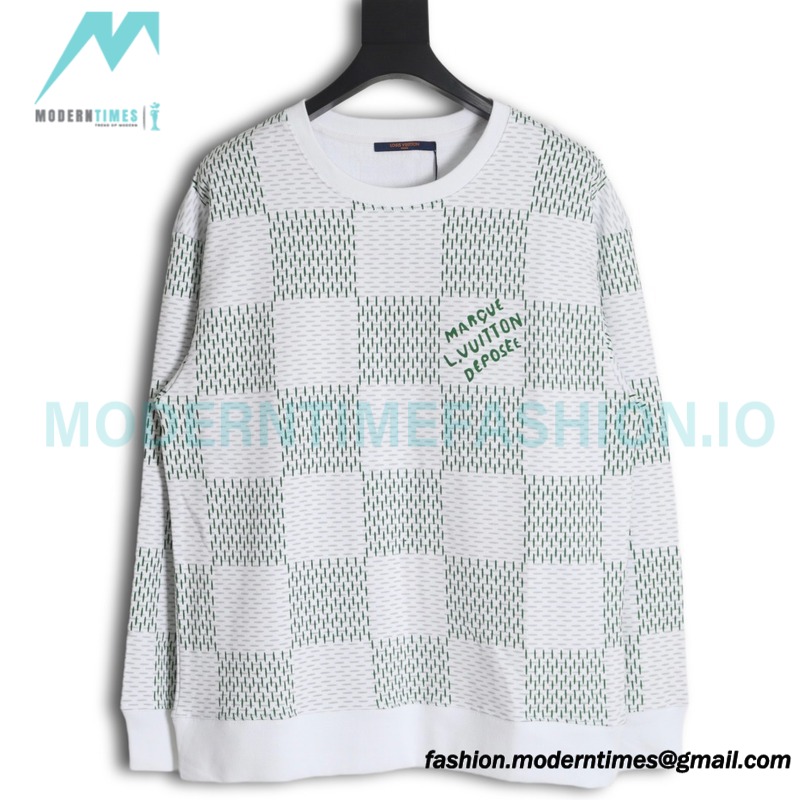 Louis Vuitton - 23FW Checkered Crewneck Hoodie