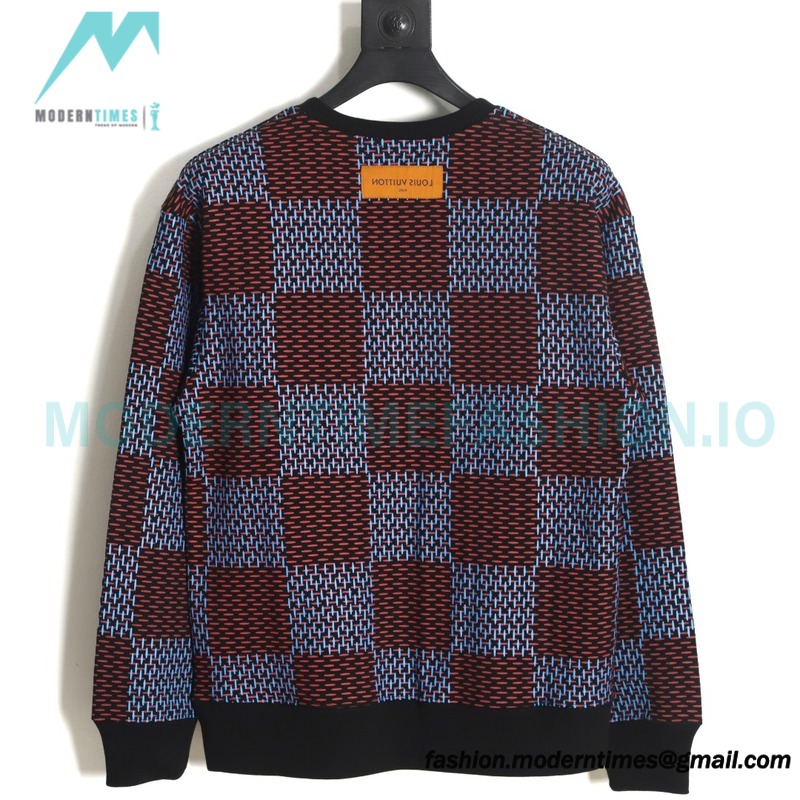 Louis Vuitton - 23FW Checkered Crewneck Hoodie