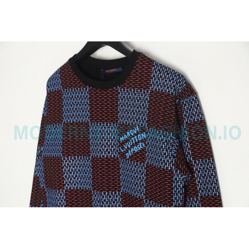 Louis Vuitton - 23FW Checkered Crewneck Hoodie