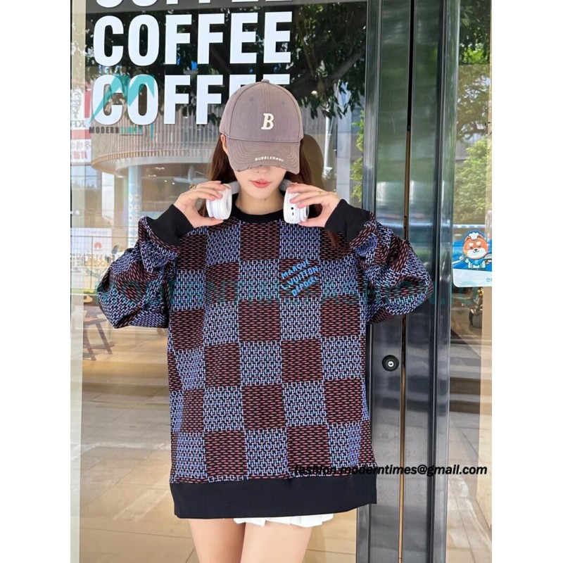 Louis Vuitton - 23FW Checkered Crewneck Hoodie