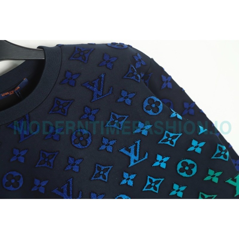 Louis Vuitton - 22FW Full Print Gradient Flock Presbyte Crewneck Hoodie