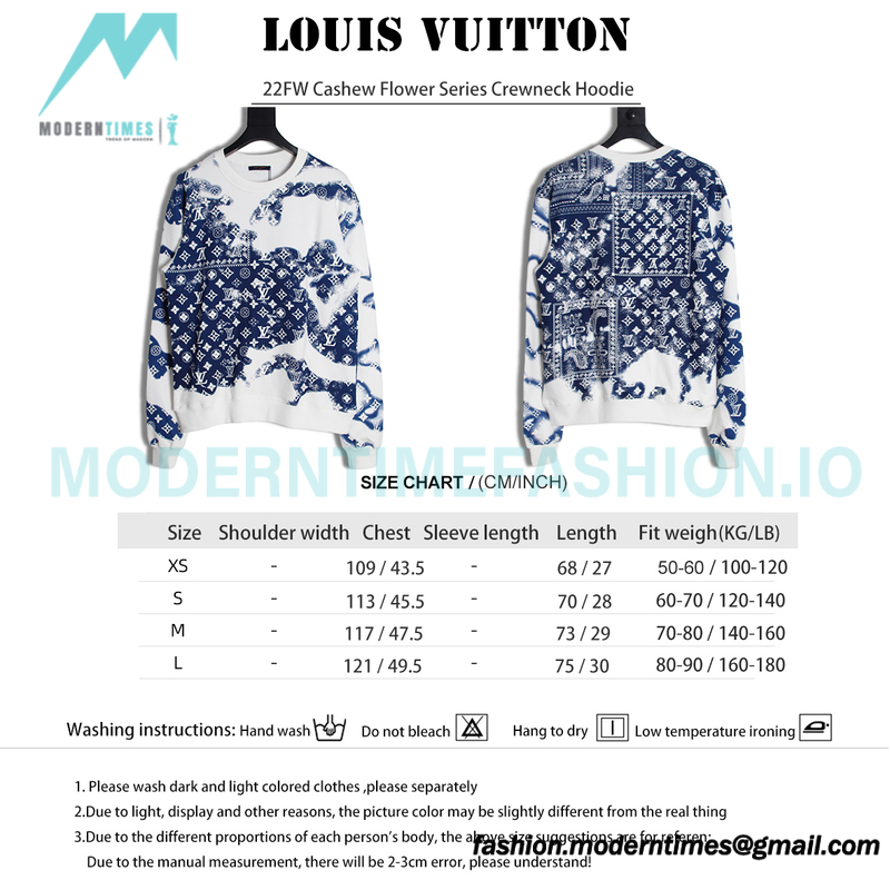 Louis Vuitton - 22FW Cashew Flower Series Crewneck Hoodie