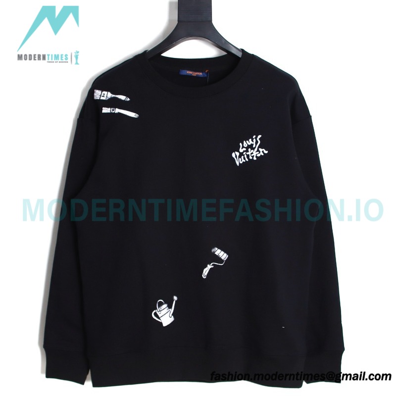 Louis Vuitton - 23FW Multi-element Tool Embroidered Crewneck Hoodie