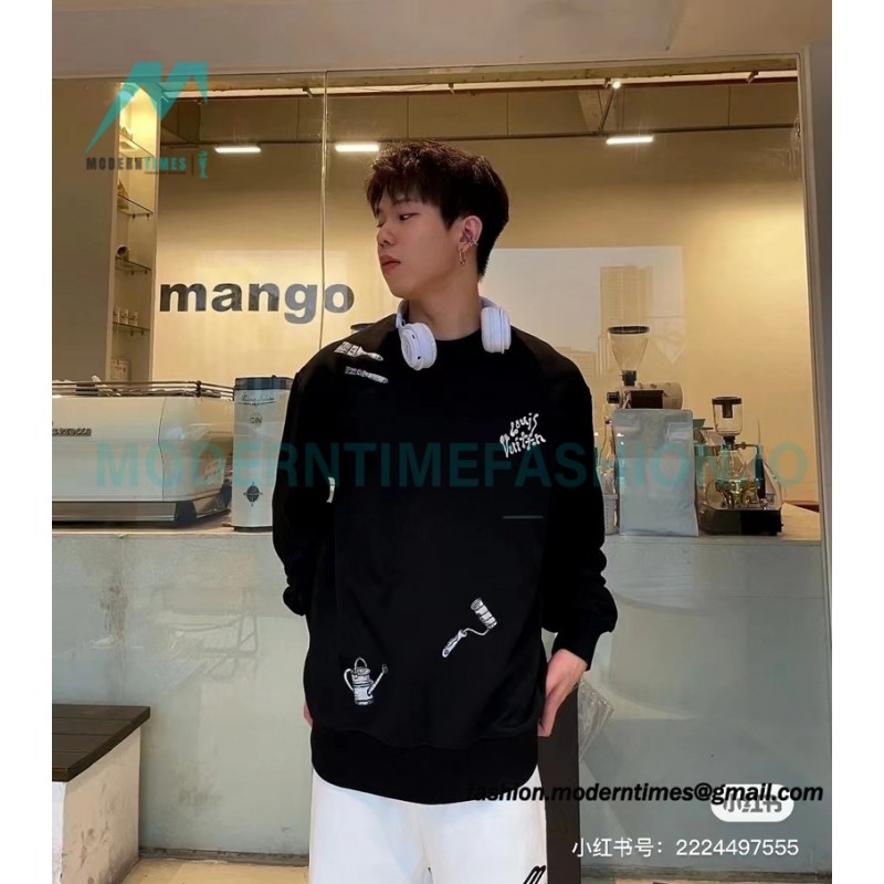 Louis Vuitton - 23FW Multi-element Tool Embroidered Crewneck Hoodie