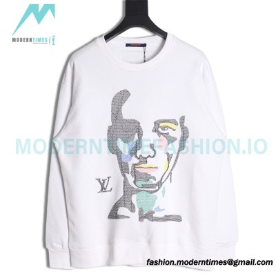 Louis Vuitton - 23FW Face Embroidered Crewneck Hoodie