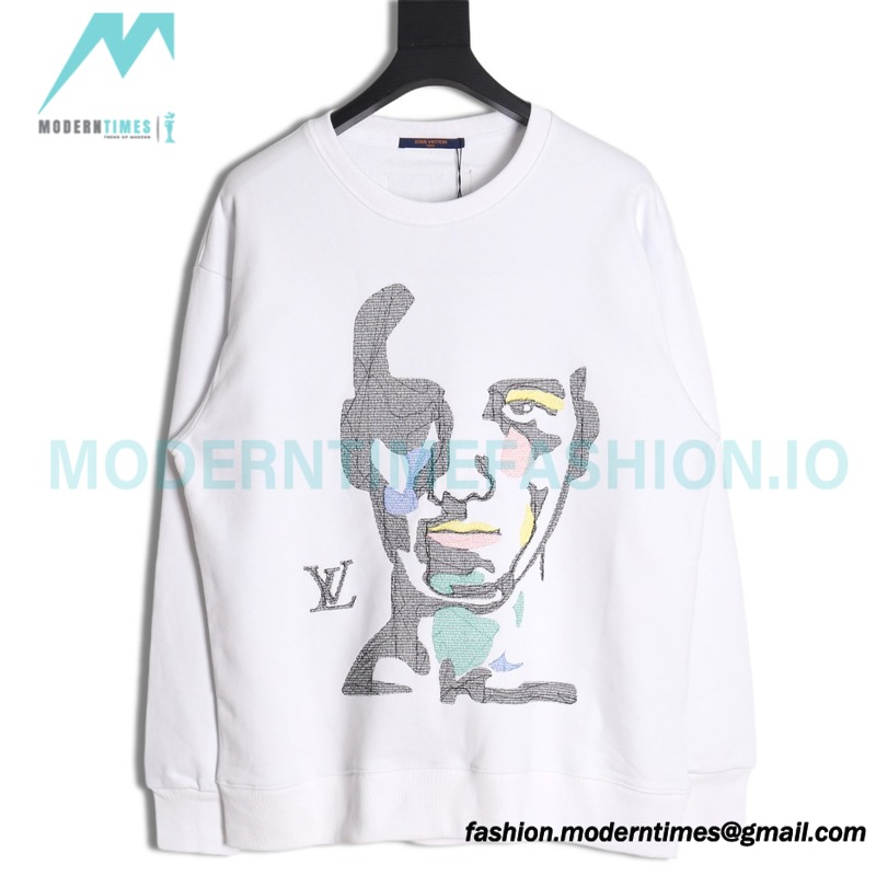 Louis Vuitton - 23FW Face Embroidered Crewneck Hoodie