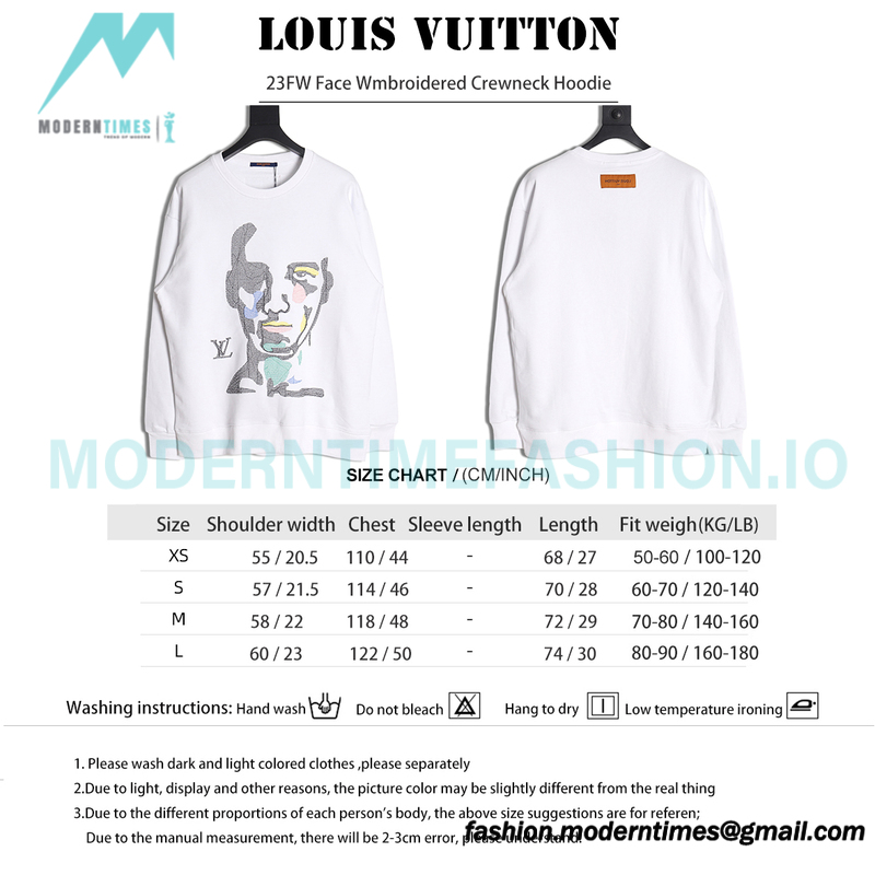 Louis Vuitton - 23FW Face Embroidered Crewneck Hoodie