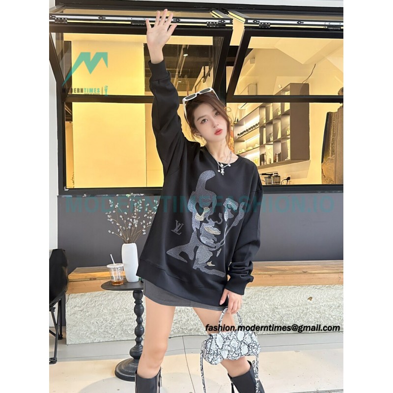 Louis Vuitton - 23FW Face Embroidered Crewneck Hoodie