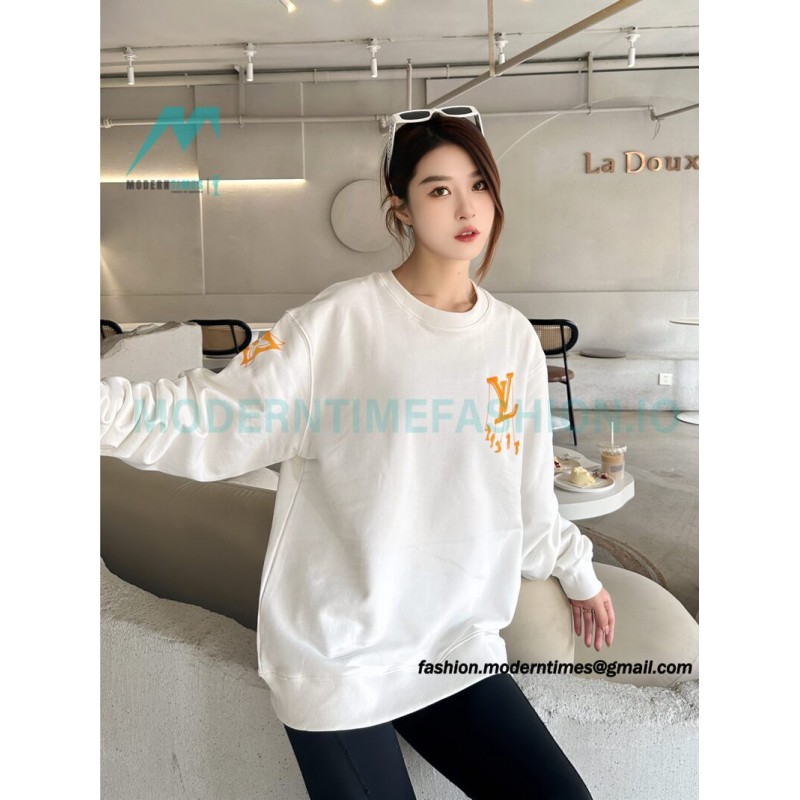 Louis Vuitton - 23FW Flocked Paratrooper Print Crewneck Hoodie
