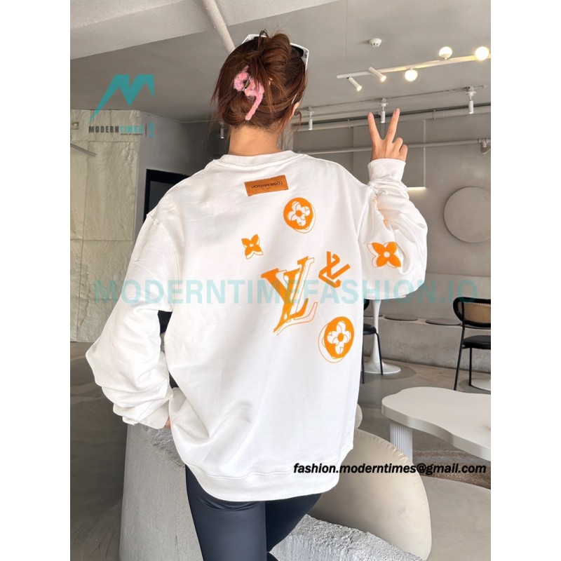 Louis Vuitton - 23FW Flocked Paratrooper Print Crewneck Hoodie