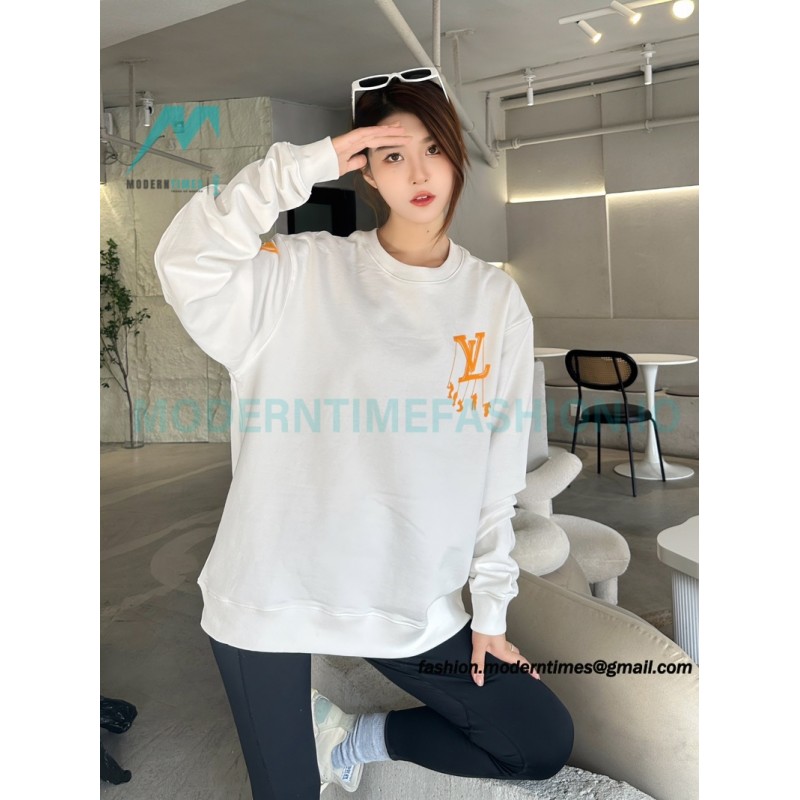 Louis Vuitton - 23FW Flocked Paratrooper Print Crewneck Hoodie