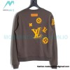 Louis Vuitton - 23FW Flocked Paratrooper Print Crewneck Hoodie