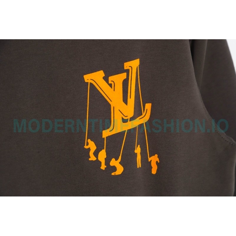 Louis Vuitton - 23FW Flocked Paratrooper Print Crewneck Hoodie
