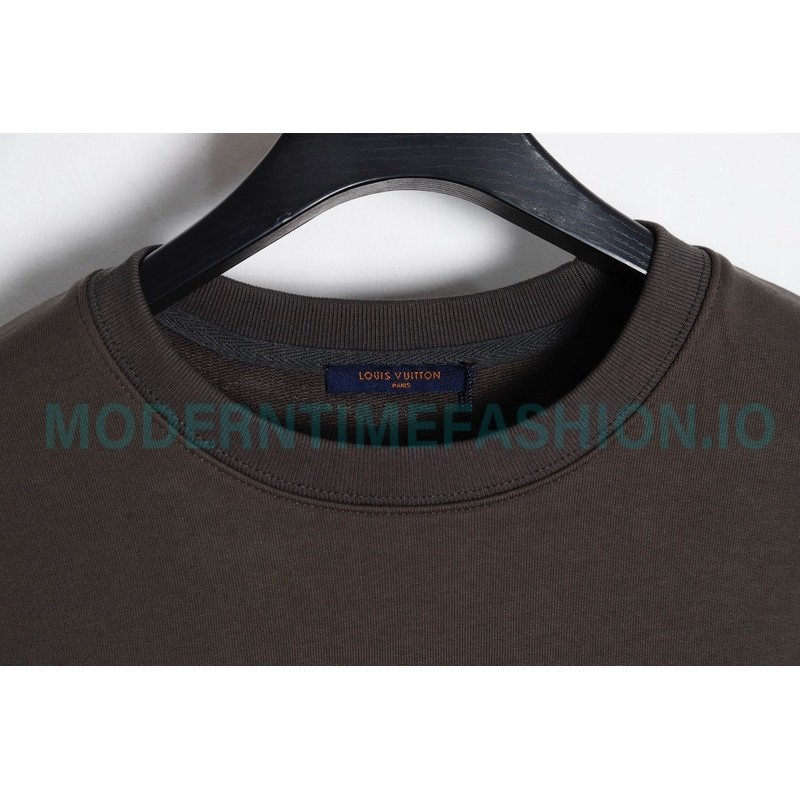 Louis Vuitton - 23FW Flocked Paratrooper Print Crewneck Hoodie