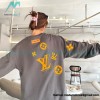 Louis Vuitton - 23FW Flocked Paratrooper Print Crewneck Hoodie