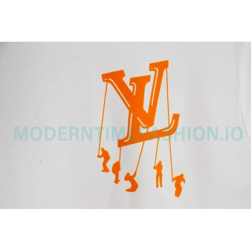 Louis Vuitton - 23FW Flocked Paratrooper Print Crewneck Hoodie