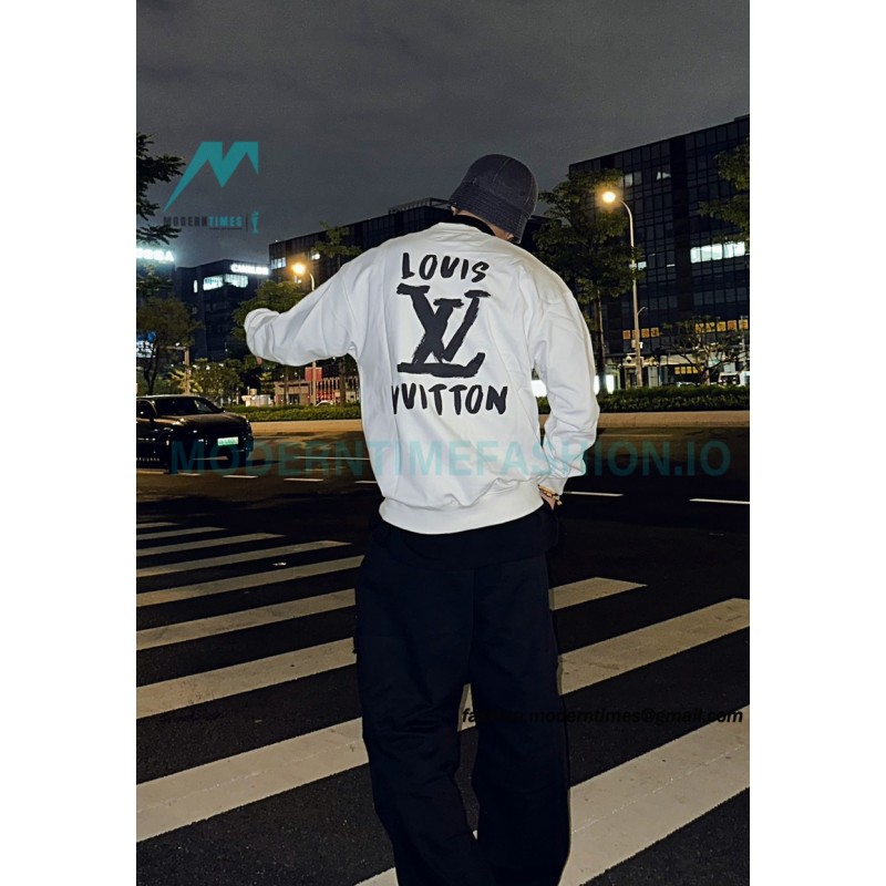 Louis Vuitton - Hand Printed Crew-neck Hoodie