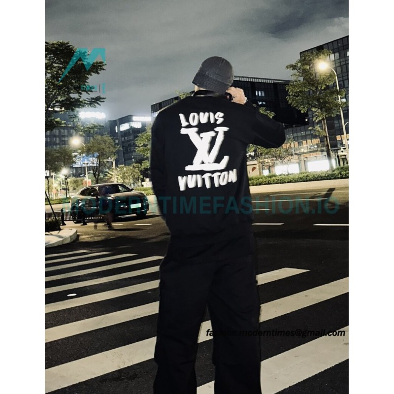 Louis Vuitton - Hand Printed Crew-neck Hoodie