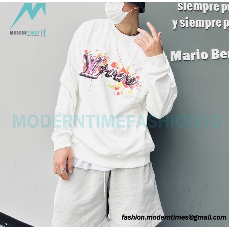 Louis Vuitton - Graffiti Printed Crew-neck Hoodie