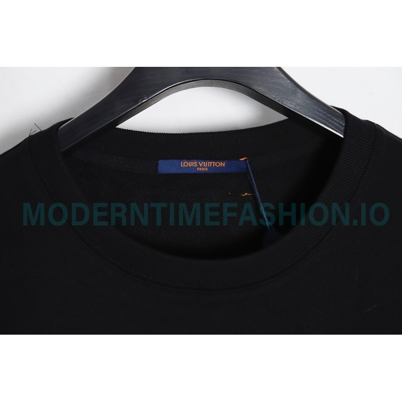 Louis Vuitton - 23ss Geometric Style Embroidered Cotton Crewneck Hoodie