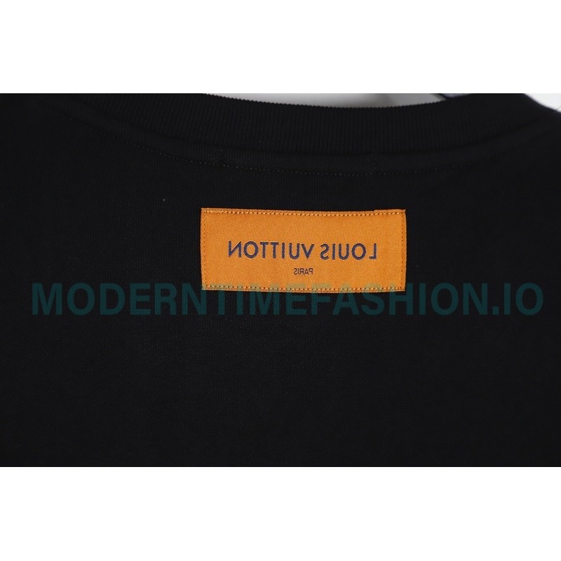 Louis Vuitton - 23ss Geometric Style Embroidered Cotton Crewneck Hoodie