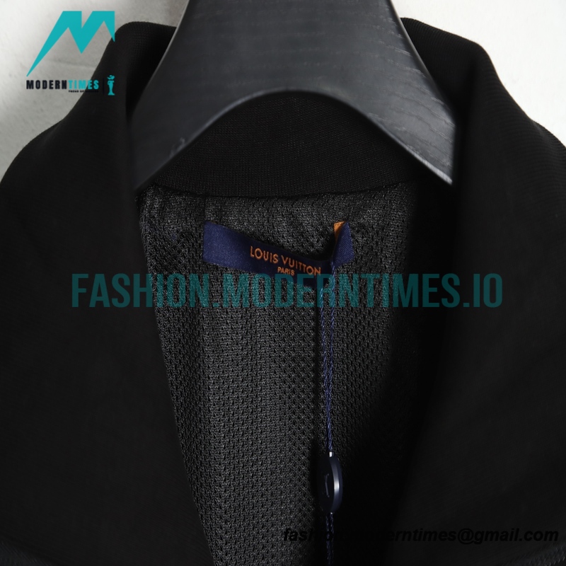 Louis Vuitton - 23ss Fair Isle Blue Ribbon Striped Sport Suit Stand-up Collar Coat