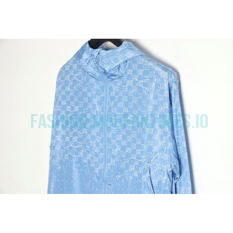 Louis Vuitton - 22FW Airplane Gradient Letter Print Hooded Zipper Jacket