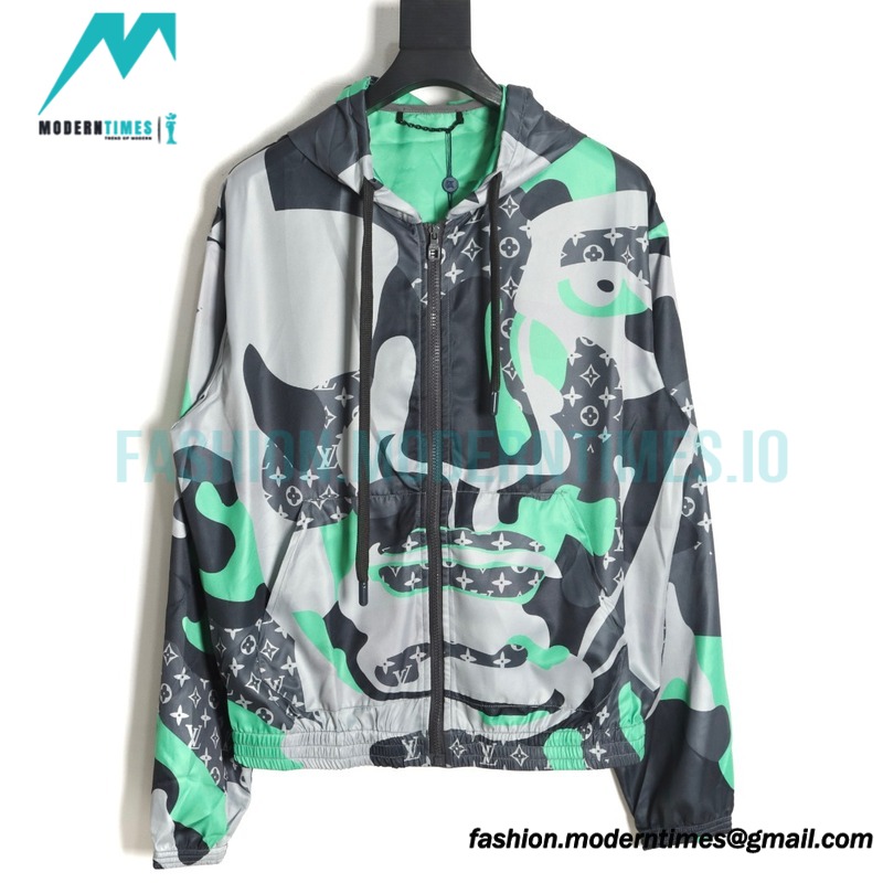 Louis Vuitton - 23FW New Early Fall Heavy Print Hooded Long-sleeved Coat