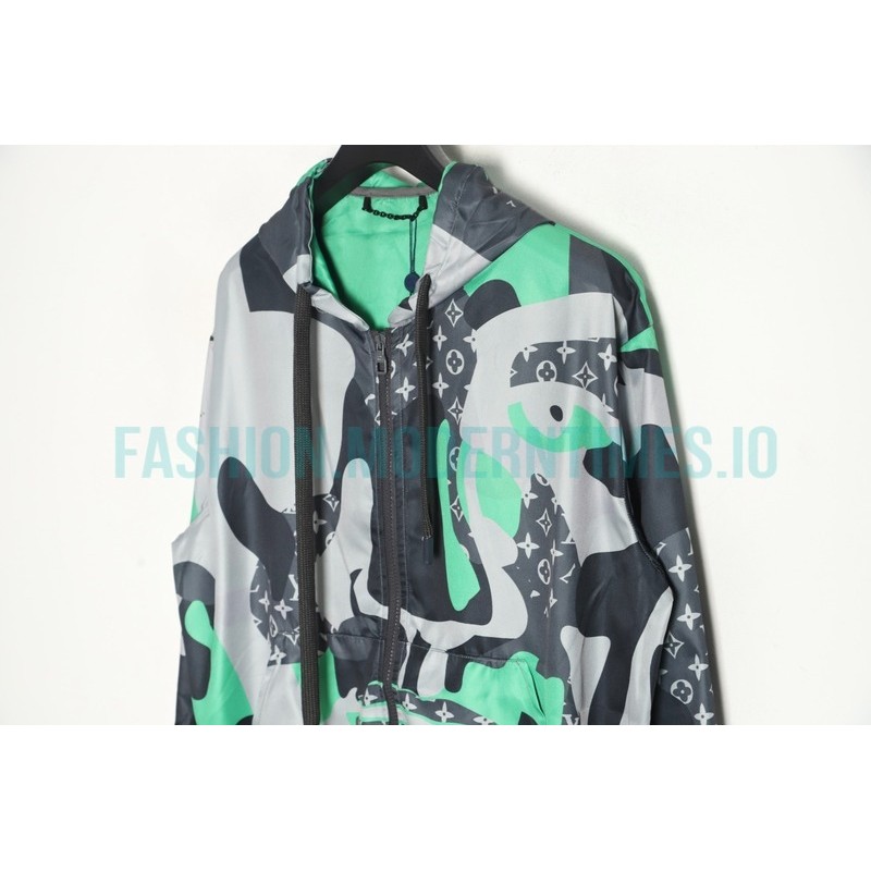 Louis Vuitton - 23FW New Early Fall Heavy Print Hooded Long-sleeved Coat