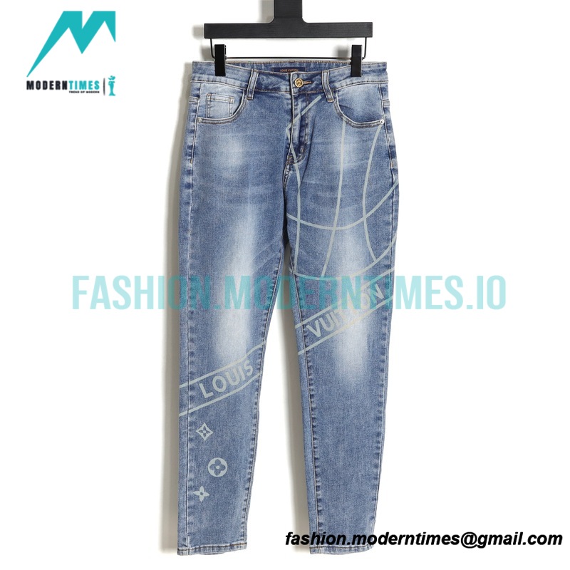 Louis Vuitton - Line Letter Print Jeans