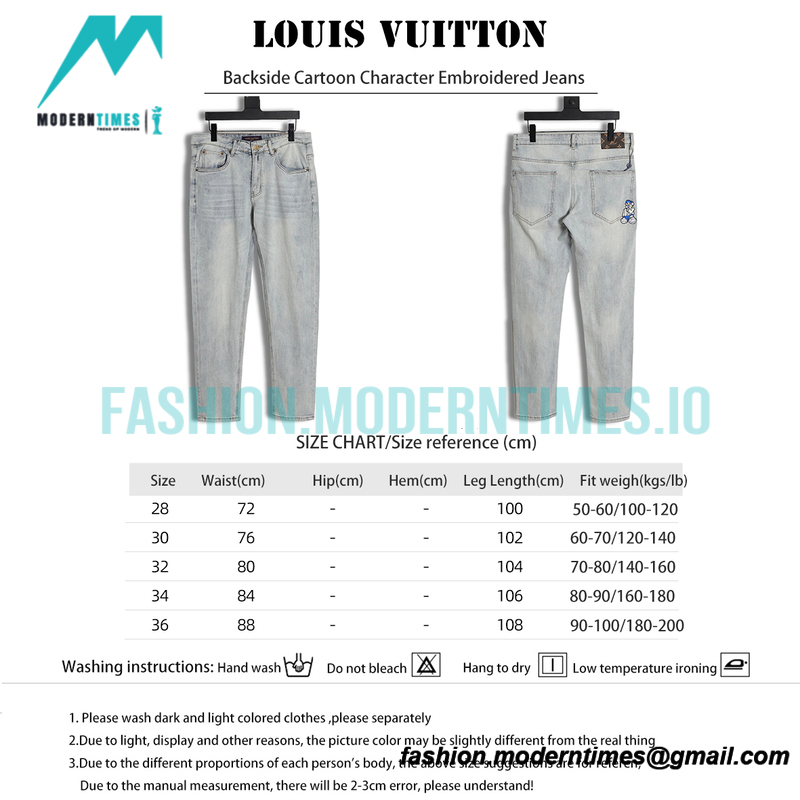 Louis Vuitton - Backside Cartoon Character Embroidered Jeans