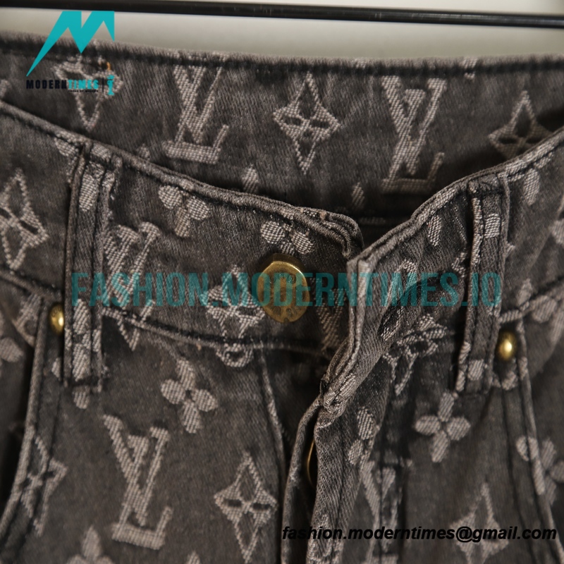 Louis Vuitton - 22FW Little Red Man Destroy Jacquard Jeans