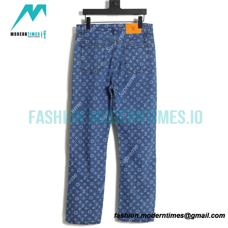 Louis Vuitton - Amp - Supreme Classic Washed Presbyterian Jeans Full Print