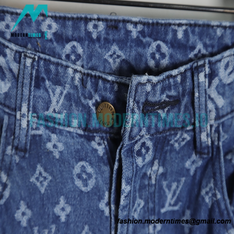 Louis Vuitton - Amp - Supreme Classic Washed Presbyterian Jeans Full Print